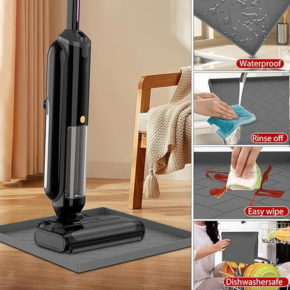 Vacuum Cleaner Silicone Mat,16''x15''x0.7'',vacuum cleaner accessories Silicone Mat Compatible with Shark,Bissell,Eureka,Dyson,Oreck, and more.Protects floors from scratches stains and water drips