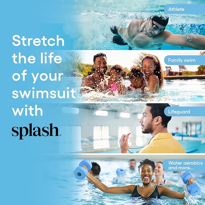 Splash All Natural Laundry Detergent Liquid, Delicate Laundry Detergent with No Residue, Chlorine Remover for Swimsuits, High Efficiency (HE) Compatible, Gentle Chlorine Neutralizer, 280ml, Pack of 3