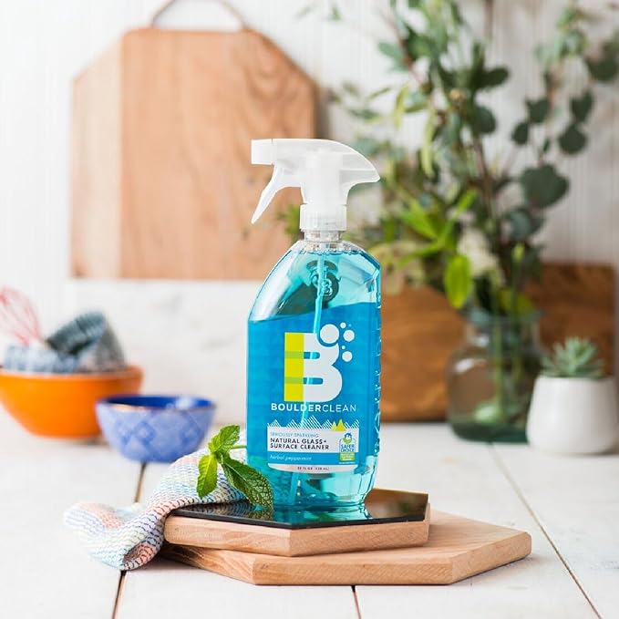 Boulder Clean Glass + Surface Cleaner, Herbal Peppermint, 28 oz Bottle
