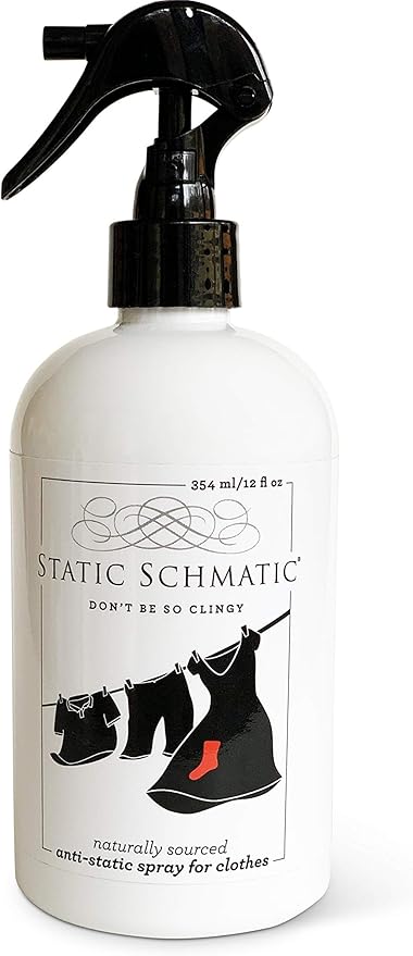 Static Schmatic for Clothes, Natural Static Cling Remover, Static Spray for Clothes, Anti-Static Spray, Natural Static Cling Remover, Dryer Sheet Alternative, Laundry Size (12 Fl Oz)