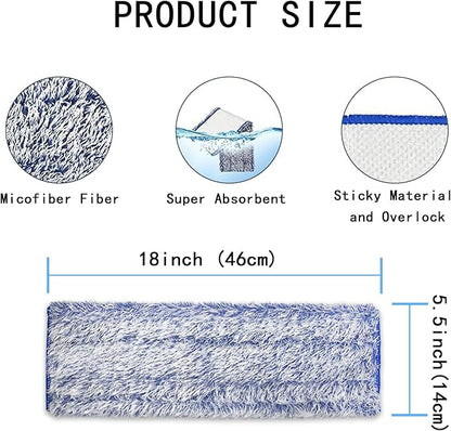 MZY LLC 6 Pack Microfiber Dusting Pad for Bona Family of Mops, 18 Inch Washable & Reusable Dust Pads for Multi-Surface Floors, Easy to Remove Dust, Pet Hair, and Dirt Fit for Bona Mop