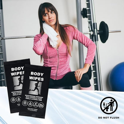 Body Wipes for Women and Men Individually Wrapped Face and Body Wipes, Bath Wipes for Adults No Rinse Personal Cleansing Wipes Travel, Bulk Deodorant for Homeless Shower Wipes for Camping Hiking (200)