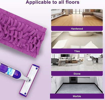 6 Pack Mop Refill Pads for PowerMop Multi-Surface and Wood Mop Pads Refill, Washable & Reusable Microfiber Spray Cleaning (Purple)