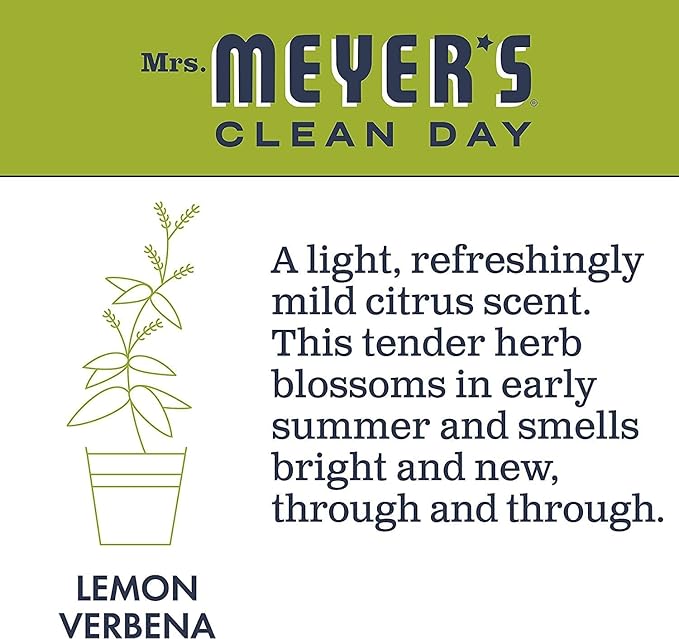 MRS. MEYER'S CLEAN DAY Liquid Dish Soap Refill, Biodegradable Formula, Lemon Verbena, 48 Fl Oz. (Pack of 6)