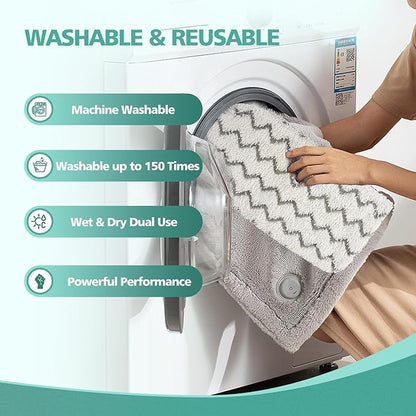 4 PCS Replacement Pads Accessory for Shark Steam Mop S1000, S1000A, S1000C, S1000WM, S1001C, S2001 Dirt Grip Pads, Microfiber Washable & Reusable
