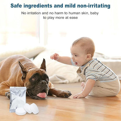 Floor Cleaning Tablets Sheets 100 PCS Floor Cleaning Effervescent Tablets Hardwood Floor Cleaner and Polish For RV Wall Tiles Hardwood Laminate Floor Individually wrapped White