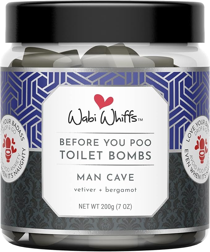 Fizzing Toilet Bombs – Man Cave | Natural Bathroom Deodorizer | Odor Eliminator Tablets for Freshness & Cleanliness | Eco-Friendly Septic Safe Tablets | 60 Count |