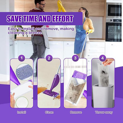 20 Count Mop Pads Refill Compatible with Swiffer WetJet Spray Mops, Wet Jet Mopping Pads for All Purpose Multi Surface Hardwood Floor Cleaning, 4 Layers Thickened and Super Absorbent.