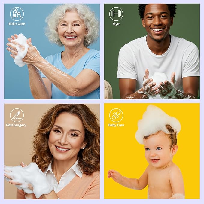 Body Wipes for Adults Bath Sponges No Rinse -SINGLE USE Shower Wipe - DRY and SOAP INFUSED -Sturdy and No residue,for elderly care,post surgury,camping &GYM,Lavender Scent