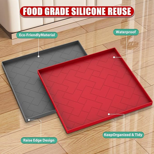 Vacuum Cleaner Silicone Mat,16''x15''x0.7'',vacuum cleaner accessories Silicone Mat Compatible with Shark,Bissell,Eureka,Dyson,Oreck, and more.Protects floors from scratches stains and water drips