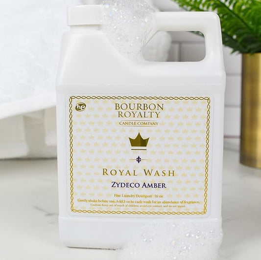 Royal Wash 16 Ounce High Efficiency Scented Fragranced Liquid Laundry Detergent, Zydeco Amber