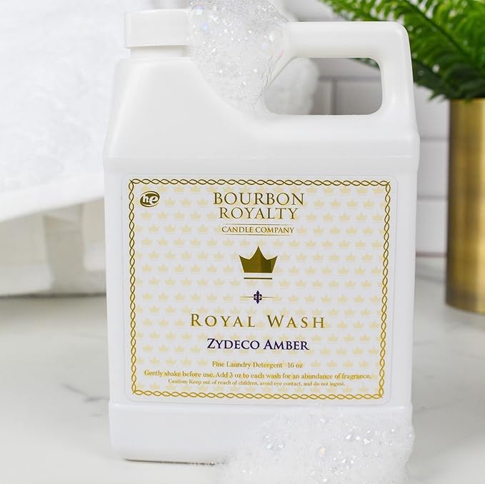 Royal Wash 32 Ounce High Efficiency Scented Fragranced Liquid Laundry Detergent, Zydeco Amber
