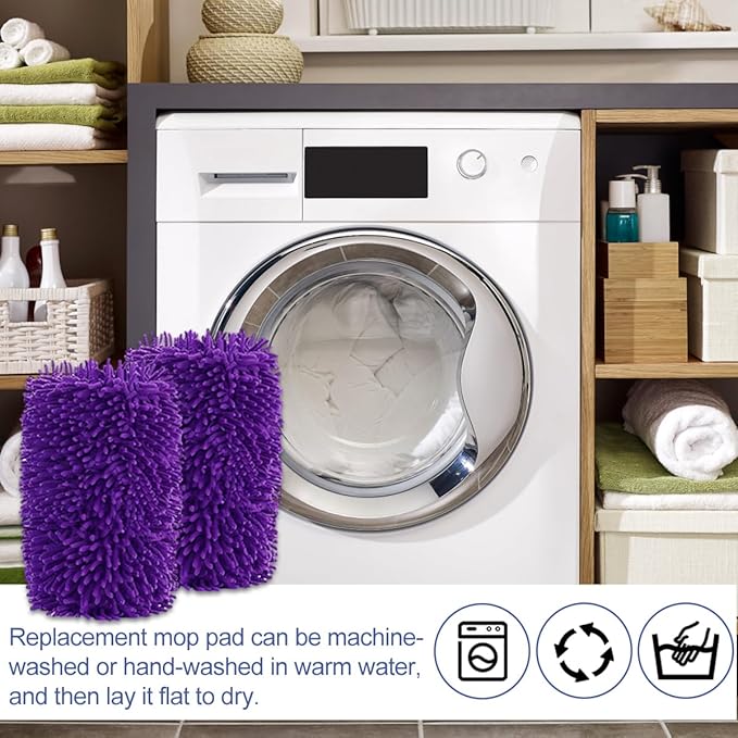 Diteje 5 Pack Replacement Mop Pads Compatible with Swiffer PowerMop,Washable Reusable Microfiber Refill Heads,All Surface Cleaning for Dry Wet Use