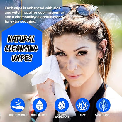 Body Wipes - for Face and Body, No Water, Wipe Away Sweat and Odor, Large Textured, Travel, Gym, Camping and More, 120 Cnt Jug (Coconut)