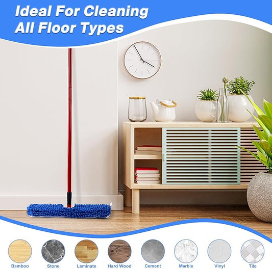 Microfiber Mop Refills, Compatible with O-Cedar Dual-Action Flip Mop, Replacement Mop Heads for Dry/Wet Use, Washable& Reusable for All Floor Cleaning(Pack of 6)