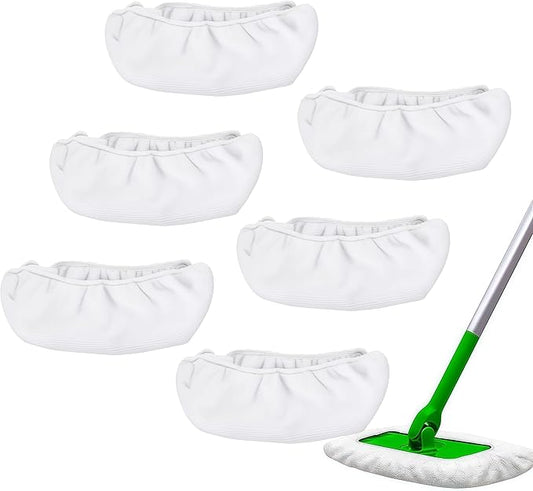 Mop Pad Refills for Swiffer Sweeper Mop - 6Pack Microfibre Mop Head Replacement Mop Pads for Swiffer Sweeper Mop Wet Dry Cleaning, Reusable and Washable