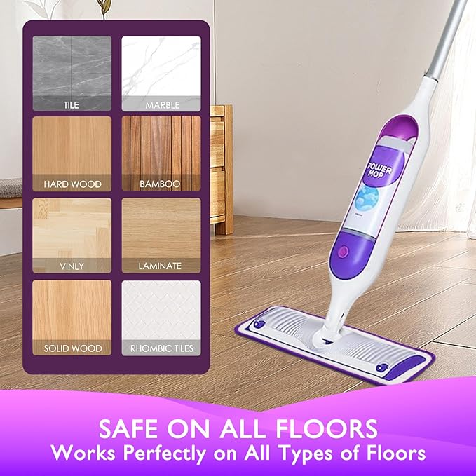 Reusable Power Mop Refill Pads for Swiffer Power Mop Starter Kit - Swifter Powermop Pads Refills - Multi-Surface & Wood Mopping Pad Refill for Floor Cleaning - Washable Microfiber Pad, 2 Pack