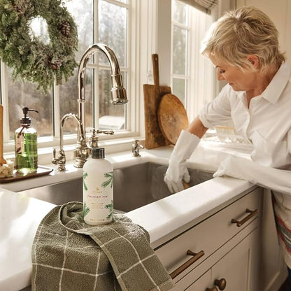 Thymes Soft Surface Scrub - Frasier Fir - Multipurpose Surface Cleaner - - Pine Scented Stain Remover with Baking Soda, Fennel & Parsley Extracts - Gentle Yet Effective Household Cleaner - 11.5 Fl Oz