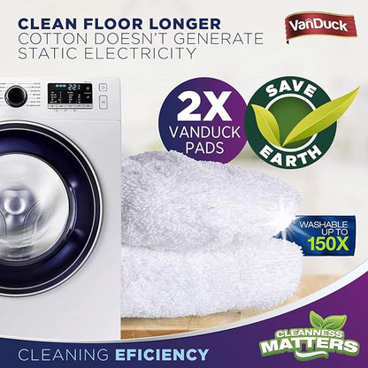 100% Cotton Pad Terry Cloth Mop Refills 15x8 inch (4-Pack)