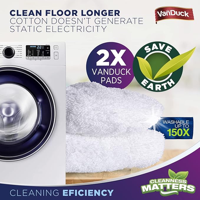 100% Cotton Pad Terry Cloth Mop Refills 15x8 inch (4-Pack)