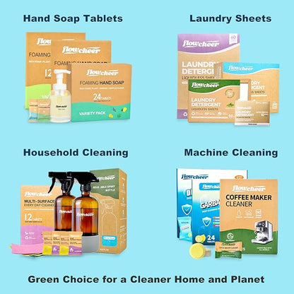 All Purpose Cleaner Concentrate Refills, Multi Surface Clean Refill,No Toxic Cleaning Tablets(12Pack) -Makes 204 fl oz(12x17Fl oz) Bottles of Spray Cleaner for Household Cleaning-Lavender