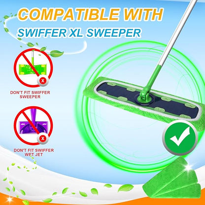 Reusable Microfiber Mop Pads for Swiffer - XL Dry Sweeping Cloths & Wet Pads Refills - Heavy Duty Mopping Cloths for Floor Mopping and Sweeping, 4 Pack