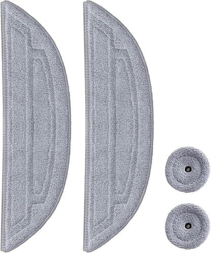 4 Pack Microfiber Mop Cloths Compatible with Roborock s8 MaxV Ultra, s8 Max Ultra Robot Vacuum,2 Pack Mop Pad Replacement Accessories with Dual Sonic Vibrations Modules and 2 Pack Edge Mop Pads
