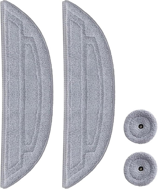 4 Pack Microfiber Mop Cloths Compatible with Roborock s8 MaxV Ultra, s8 Max Ultra Robot Vacuum,2 Pack Mop Pad Replacement Accessories with Dual Sonic Vibrations Modules and 2 Pack Edge Mop Pads