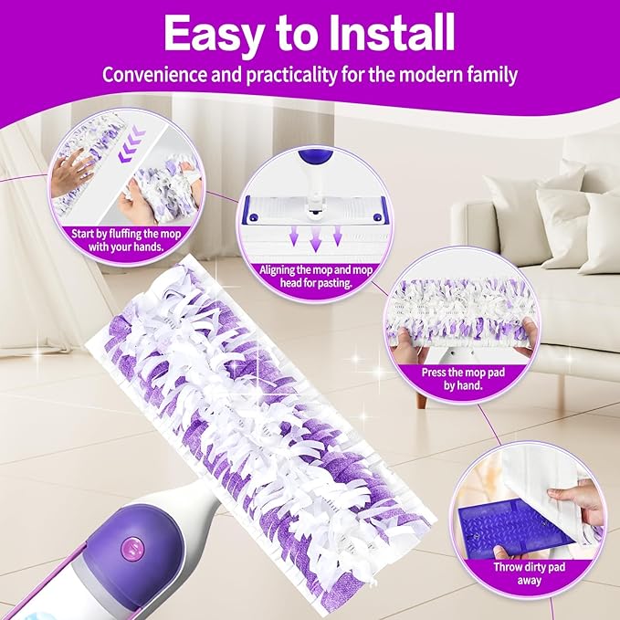 Disposable Power Mop Pads Refills Compatible with Swiffer Power Mop Pads Replacement for Swiffer Power Mop Refills Multi-Surface Power Mop Pads for Safe On All Finished Floors Cleaning,20 Pack