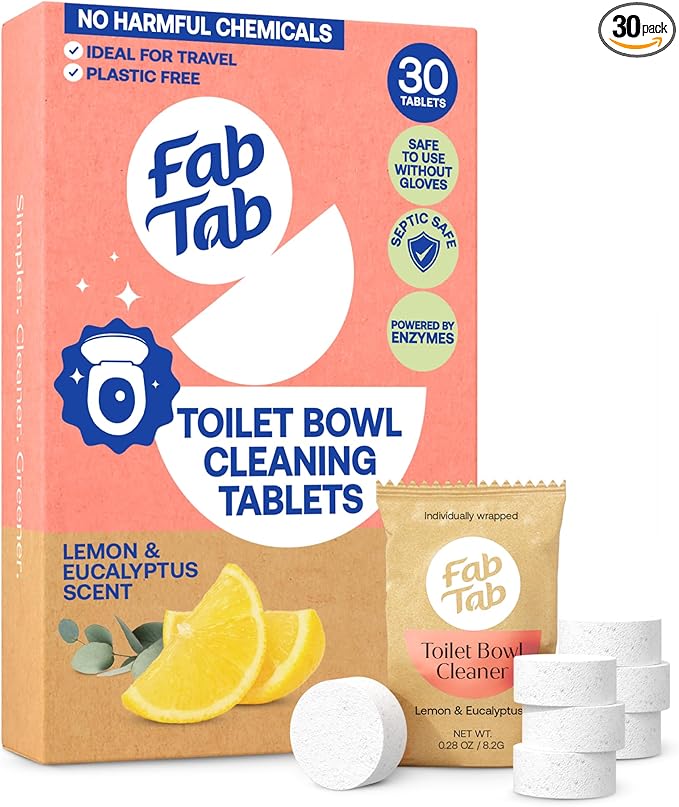 Toilet Bowl Cleaner Tablets- No Harsh Chemicals | Removes Rust & Stains | Natural Cleaning Products | Family and Pets approved Plastic-Free