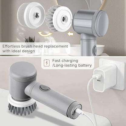 Electric Spin Scrubber - Shower Scrubber,Bathroom Scrubber Electric,for Cleaning Tub, Floor, Tile, Window, Sink, Kitchen Cleaning with 6 Electric Cleaning Brush Head (8)