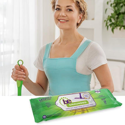 Wipex Natural Wet Floor Wipes - Rosemary Essential Oil & Vinegar - Textured Plant-Based Cloth to Trap and Absorb Dirt - Fit Swiffer Sweeper Mop - Wet Mop Pads Refills, Case Size, 16 Count (Pack of 12)