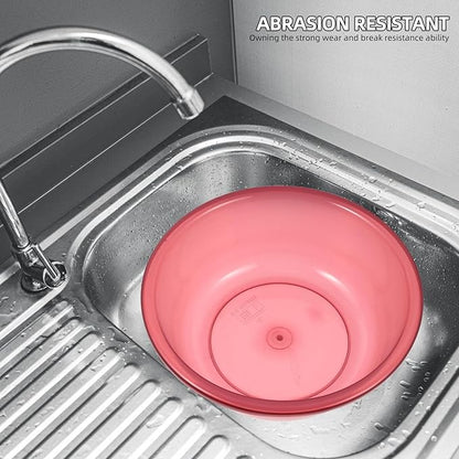Round Plastic Wash Basin: 2pcs Stackable Camping Dishpan Vegetable Fruit Dish Tub Foot Soak Tub Laundry Hand Wash Bucket Dish Pans for Washing Storage Cleaning Supplies