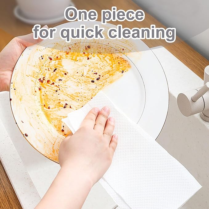 Dish Wipes Individually Wrapped, Portable Kitchen Disposable Wipes Bulk Travel Size Dishwashing Wipes for Outdoor Traveling/Camping/Hotel （12 x 10.2 inch,50Pack)