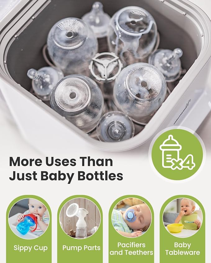 Grownsy EaseClean Bottle Washer Pro | All-in-One Bottle Washer and Sterilizer and Dryer | Baby Bottle Washer for Bottles, Pump Parts & Baby Essentials | Replaces Hand Washing
