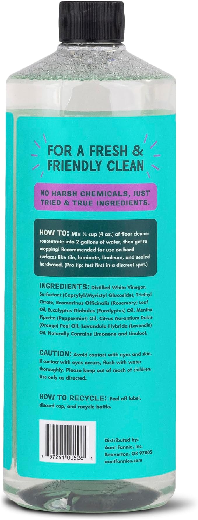 Aunt Fannie's Ultra Concentrated Floor Cleaner Vinegar Wash, Multi-Surface Floor Cleaner For Mopping, Makes 16 Gallons, Lavender Scent, 32 oz. (Pack of 1)