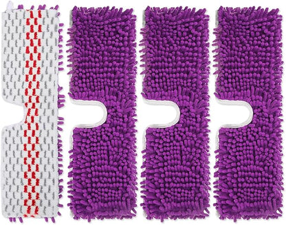 Diteje 4 Pack Replacement Mop Pads Washable Refill Heads Compatible with O-ceda Dua-Action Microfiber,Reusable Double Sided All Surface Cleaning for Dry Wet Use