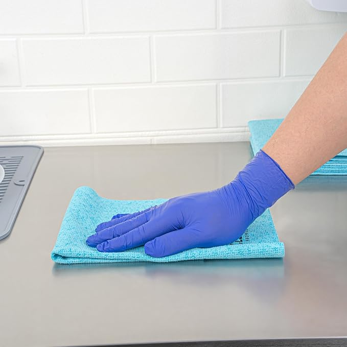Clean Tek Professional 13 x 15 Inch Cleaning Cloths, 5 Reusable Cloth Towels - Machine Washable, Absorbent, Blue PVA Microfiber Cleaning Rags, Fast Drying, For Windows Or Cars - Restaurantware