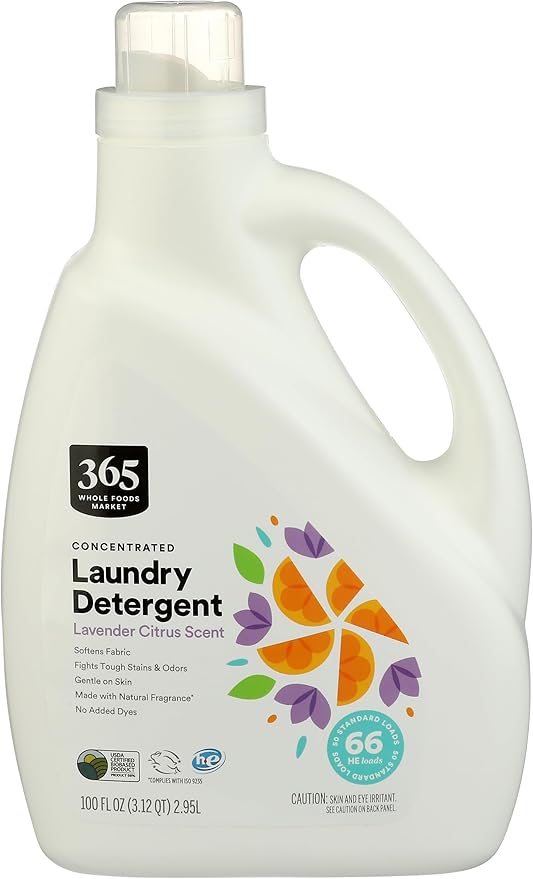 365 by Whole Foods Market, Concentrated Laundry Detergent, Lavender Citrus Scent, 66 HE Loads, 100 Fl Oz