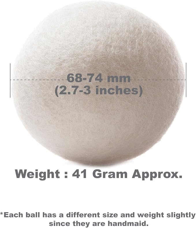Wooland Wholesale Bulk Laundry XL Premium Wool Dryer Balls - 100% New Zealand Organic Wool Natural Fabric Softener for Sensitive Skin, Babies (200 Count)
