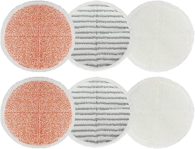Replacement Pads for Bissell Spinwave Mop: 6 Pads for Bissell Spinwave,Spin Wave,Crosswave Expert/Pet/Cordless Hard Floor 2124 20393 2039a 20399 2039w 23159 23157 Spin Mop Cleaner Scrub Scrubber Pads