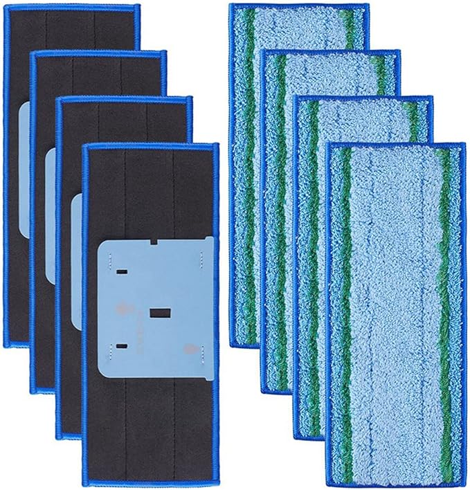 Washable and Reusable Dry Wet Mopping Pads Replacement Parts Compatible for iRobot Braava Jet m6 (6110) (6012) (6112) (6113) Ultimate Robot Mop Pads Accessories (4 Blue Wet Pad)