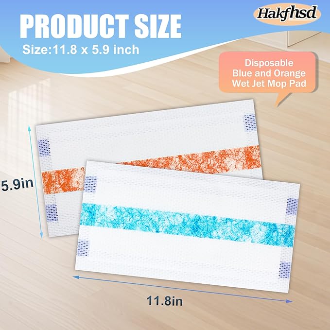 60 Pack Disposable Mop Pad Refills Compatible with Swiffer Wet Jet, Thick Wet Replacement Pads for Swiffer 10-12in Spray Mops,Deep Cleaning and Absorbent