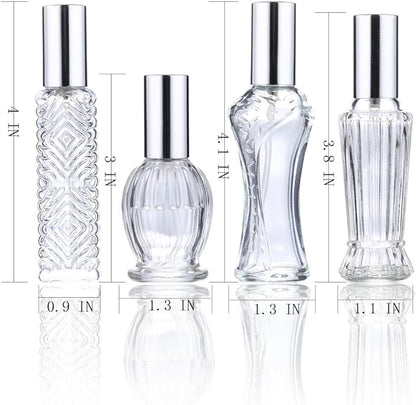H&D HYALINE & DORA Vintage Refillable Perfume Bottles Glass Empty Spray Bottle and 3ML Refillable Crystal Perfume Bottle Empty, Clear Crystal Cut Travel Perfume Bottle