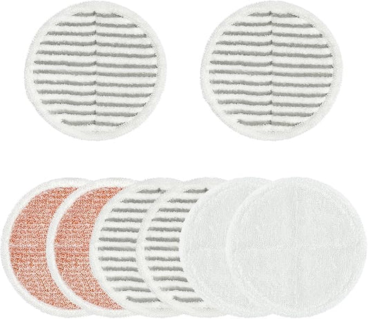 8 Pack Mop Pads Replacement Compatible with Bissell Spinwave Mop 2124 2039 2037 2039A Series, Mop Pads for Bissell Spinwave Hard Floor Mop (2 Heavy Scrub Pads, 2 Soft Pads, 4 Scrubby Pads)