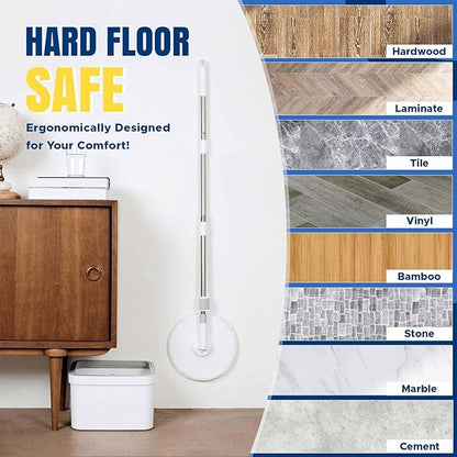 VENETIO Dirty Separation Spin Mop and Bucket Set Floor Cleaning System with Self Wringing/Dry/Wet All-in-One, Reusable Microfiber Mop for Home Hardwood, Laminate, Tile - Ideal for Pet Owners (1 Pad)