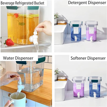 Laundry Detergent Dispenser Beverage Refrigerated Bucket with Faucet Fabric Softener Container for Detergent, Lemonade Juice, Milk, Fabric Softener, Bleaching Agent, 124oz, Grey