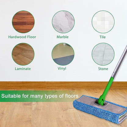 Diteje 3 Pack Washable Replacement Mop Pads Reusable Refill Compatible with Swiffer Sweeper,for All 9.8 to 10.3 Inch Flat Mops Wet Dry Use