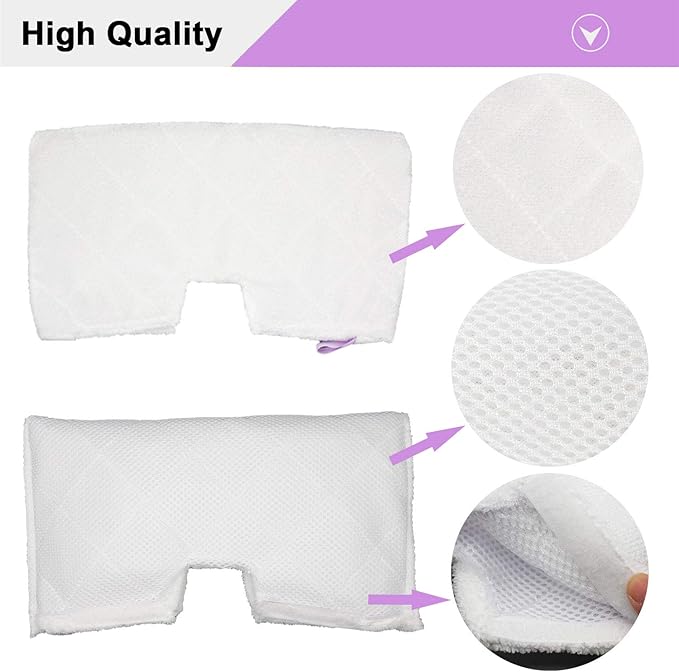 Extolife 10 Pack Washable Steam Mop Pads Replacement for Shark Steam Pocket Mops S3501 S3601 S3550 S3801 S3901 S3601D S3801CO S3901D S3455K S2902 SE450