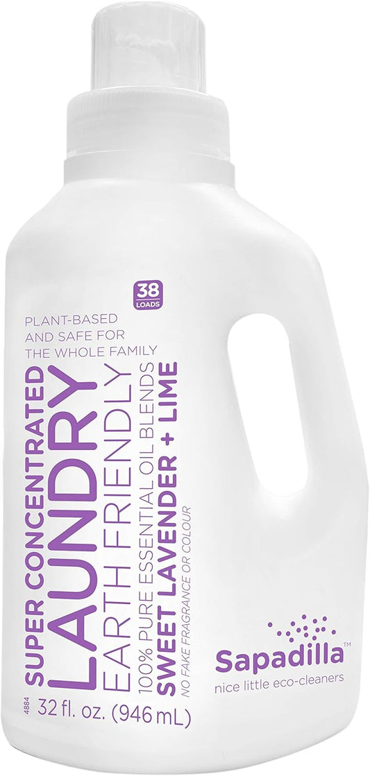Sapadilla Sweet Lavender + Lime High Efficiency (he) Biodegradable Laundry Detergent Liquid , 32 Ounce